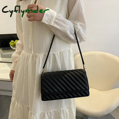 Cyflymder Fashion Women Handbag Lady Shoulder Bags Messenger Bag Female Leather Solid Color Winter