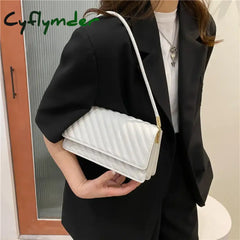 Cyflymder Fashion Women Handbag Lady Shoulder Bags Messenger Bag Female Leather Solid Color Winter