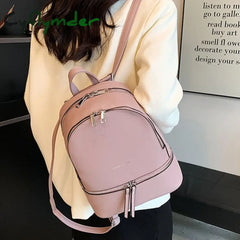 Cyflymder Fashion Women Leather Backpack High Quality Teen Girls Shoulder Bag Luxury Designer