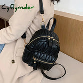 Cyflymder Fashion Women Leather Backpack Small School Bag Backpacks For Teenage Girls Double Mini