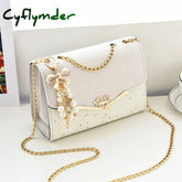 Cyflymder Fashion Women Leather Small Shoulder Underarm Bag Ladies Vintage Chain Pendant Solid