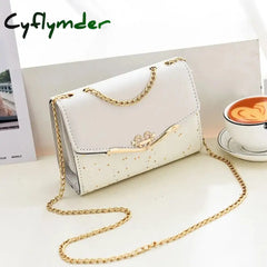 Cyflymder Fashion Women Leather Small Shoulder Underarm Bag Ladies Vintage Chain Pendant Solid