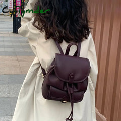 Cyflymder Fashion Women Pu Leather Backpack School Bags For Female Shoulder Mochila Feminina Ladies