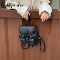 Cyflymder Fashion Women Pu Leather Backpack School Bags For Female Shoulder Mochila Feminina Ladies