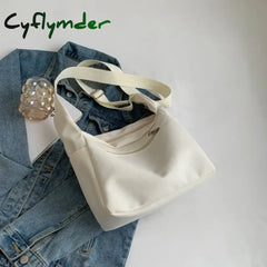 Cyflymder Fashion Women Shoulder Bag Trendy Canvas School Bags For Girls Multiple Pockets Travel