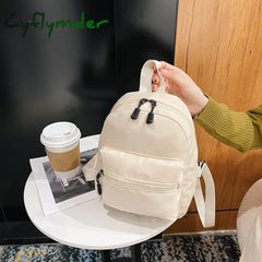 Cyflymder Fashion Women Solid Color Backpack Female Casual Nylon Knapsack Preppy Style School