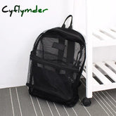 Cyflymder Fashion Women Transparent Backpack Mesh For Boys And Girls Light Weight Rucksack Travel
