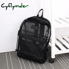 Cyflymder Fashion Women Transparent Backpack Mesh For Boys And Girls Light Weight Rucksack Travel