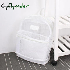 Cyflymder Fashion Women Transparent Backpack Mesh For Boys And Girls Light Weight Rucksack Travel