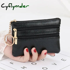 Cyflymder Fashion Women Wallet Clutch Three Zip Female Short Small Coin Purse New Brand Design Soft Mini Card Holder