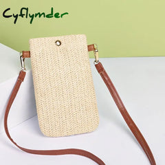 Cyflymder Fashion Woven Straw Ladies Crossbody Messenger Bag Summer Bohemia Beach Rattan Shoulder