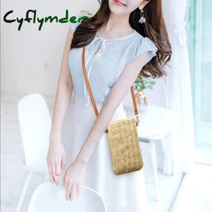Cyflymder Fashion Woven Straw Ladies Crossbody Messenger Bag Summer Bohemia Beach Rattan Shoulder