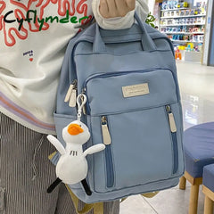 Cyflymder Fashion Zipper Women Backpack Female Multiple Pockets Waterproof Nylon Travel Bag High