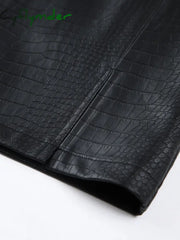 Cyflymder- Faux Leather Textured Mini Skirt Skirts