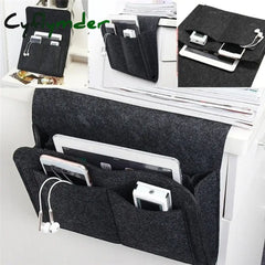 Cyflymder Felt Bedside Storage Bag Organizer Bed Desk Sofa Tv Remote Control Hanging Caddy Couch