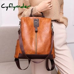 Cyflymder Female Backpack Mochila Feminina Multifunction Girls Leather School Brand Women Shoulder
