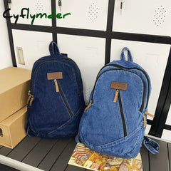 Cyflymder Female Canvas Travel Denim Book Bag Ladies Kawaii Backpack Women Leisure School Girls