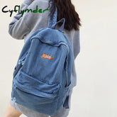 Cyflymder Female Canvas Vintage College Backpack Women Laptop Denim School Fashion Girl Travel