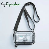Cyflymder Female Crossbaody Bag Transparent Pc Cosmetic Design Suitcase Zipper Shoulder Messenger