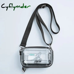 Cyflymder Female Crossbaody Bag Transparent Pc Cosmetic Design Suitcase Zipper Shoulder Messenger