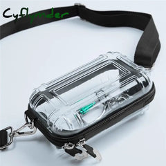 Cyflymder Female Crossbaody Bag Transparent Pc Cosmetic Design Suitcase Zipper Shoulder Messenger