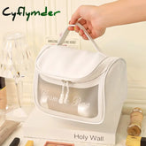 Cyflymder Female Makeup Bag Solid Color Transparent Simple Large-Capacity Cosmetic Travel Portable