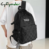 Cyflymder Female Men High Capacity Travel Book Bag Girl Boy Lattice Schoolbag Male Women Plaid