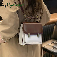 Cyflymder Female Pu Leather Woman Backpack Fashion Small School Bag For College Girls High Quality