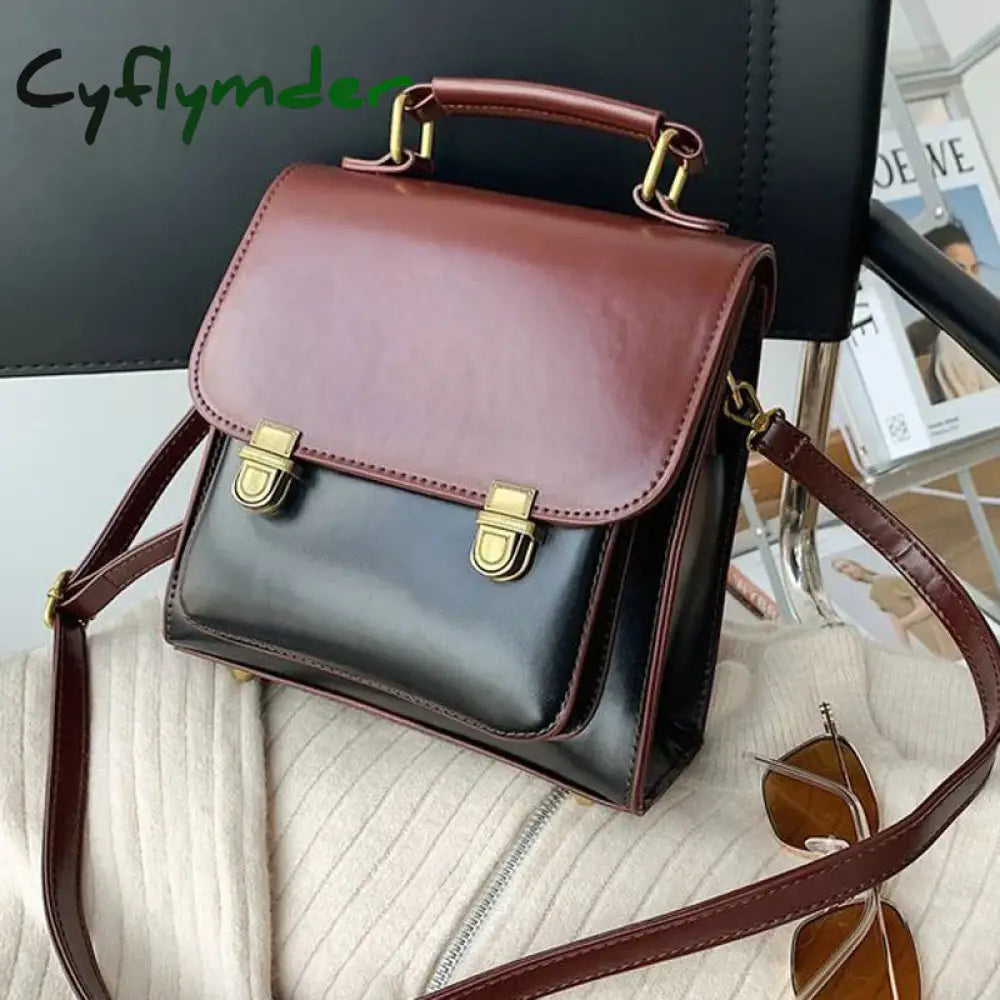 Cyflymder Female Pu Leather Woman Backpack Fashion Small School Bag For College Girls High Quality