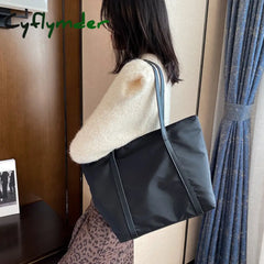 Cyflymder Female Tote Bag Ladies Large Capacity Oxford Bags Shoulder Handbag Waterproof Solid Color