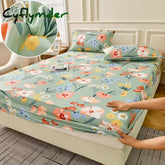 Cyflymder Fitted Sheet Set Floral Style Bed Cover Pillowcase постельное бельё набор Home Elastic Bedsheet Skin-friendly