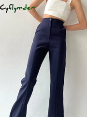 Cyflymder- Fitted Straight Leg Slit Pants