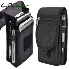 Cyflymder Flip Phone Bag with Three Compartments for Casual Pen Insertion and Waist Hanging Men’s Belt Loop Pouch Large