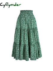 Floral Ruffle Layered Hem Drawstring Skirt Casual Skirt For Spring Summer Women's Clothing