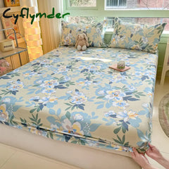 Floral Style Fitted Sheet Pure Cotton Bed Cover sabanas Adults Kids Bed Sheets Soft Bed Linen for Home (Pillowcase Need Order)