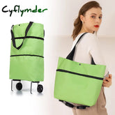 Cyflymder Folding Shopping Pull Cart Trolley Bag With Wheels Foldable Bags Reusable Grocery Food