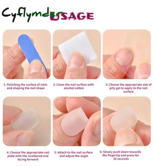 Cyflymder French Handmade Manicure Medium Almond Fake Nails Elegant & Minimalist Nails Press On Nails Design with