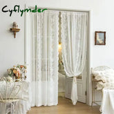 Cyflymder French Lace Curtain White Tulle Window Blinds Living Room Bedroom Supplies Breathable Screen Curtain Wedding