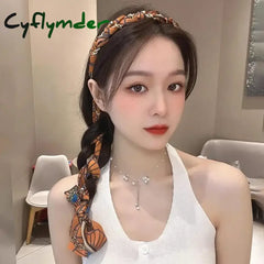 Cyflymder French Pearl Streamer Tied Hair Integrated Headband Girl Premium Braided Hair Braided Hairband Hairpin