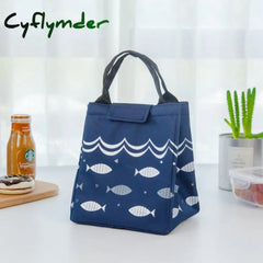 Cyflymder Functional Pattern Cooler Lunch Box Portable Insulated Polyester Bag Thermal Food Picnic