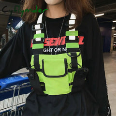 Cyflymder Functional Tactical Chest Bag For Woman Fashion Bullet Hip Hop Vest Streetwear Waist Pack