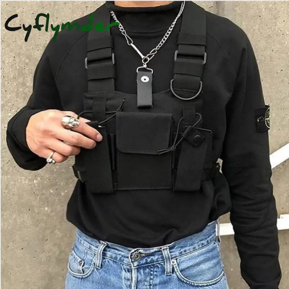 Cyflymder Functional Tactical Chest Bag For Woman Fashion Bullet Hip Hop Vest Streetwear Waist Pack