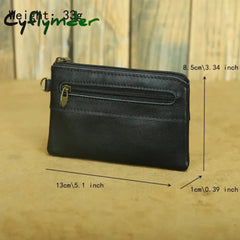 Cyflymder Genuine Leather Coin Purse for Men Women Mini Zipper Wallet Small Money Pocket Bag Female Money Wallets Men