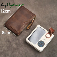 Cyflymder Genuine Leather Coin Purse for Men Women Mini Zipper Wallet Small Money Pocket Bag Female Money Wallets Men
