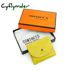 Cyflymder Genuine Leather Fashion Small Wallet Women Female Coin Purse Short Rfid Card Holder