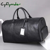 Cyflymder Genuine Leather Men Women Travel Bag Real Carry-On Hand Luggage Bags Shoulder Big Totes