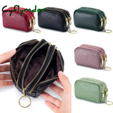 Cyflymder Genuine Leather Mini Pocket Zipper Small Money Bag Female Wallet Women Wallet Purse Short Card Coin Key