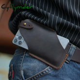 Cyflymder Genuine Leather Waist Cellphone Bag For Men Male Vintage Travel Sport Portable Mobile