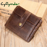 Cyflymder Genuine Leather Wallet For Men Male Vintage Short Small Slim Men’s Purse Id Credit Card