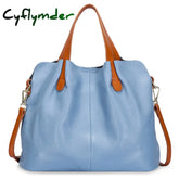 Cyflymder Genuine Leather Women’s Bag Fashion Commute Handbags Solid Color Tote Messenger Luxury